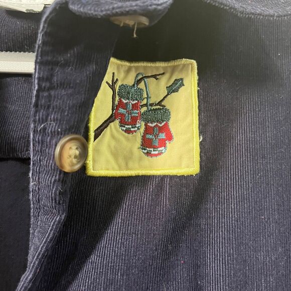 Christopher Banks Christmas Dress Womens SZ 6 Blue Corduroy Modest Shirt Dress - Picture 7 of 16